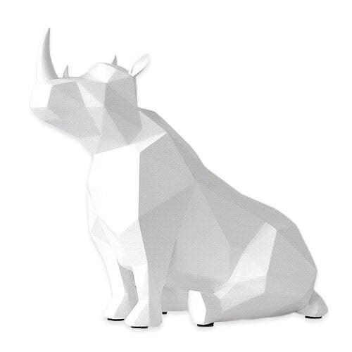 Decorative Ornamental White Rhino Figurine Accessories
