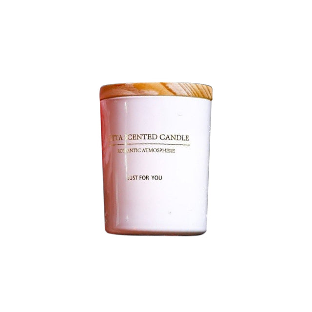 White Wooden Romantic Scented  Candle
