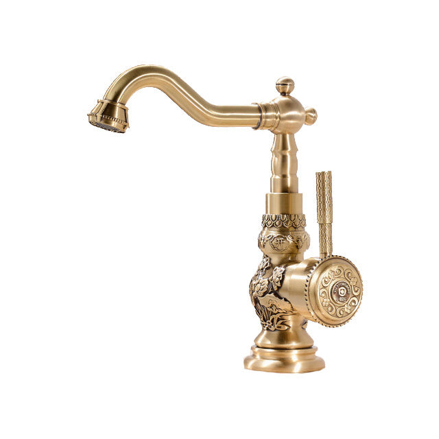 Classic Brass Copper Kitchen Faucet Rotating