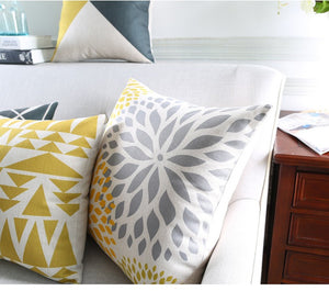 Fashionable Gray and Yellow Decorative Pillow Case - Hansel & Gretel Home Decor