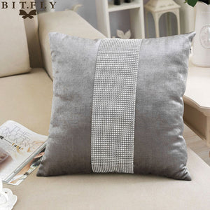 Diamond Fabric Gray Decorative Pillow Case - Hansel & Gretel Home Decor