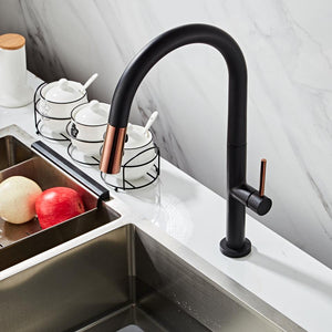 Brass Black Kitchen Faucet Rotating and Pull Out - Hansel & Gretel Home Decor