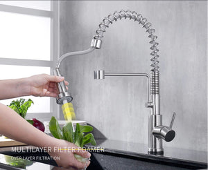 Polished Chrome Pull Down Kitchen  Faucet 360 Rotating