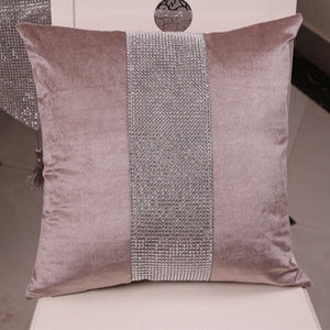 Diamond Fabric Brown Decorative Pillow Case
