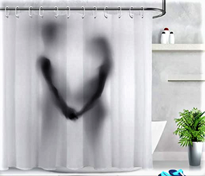 Creative Pattern Couple Shadow Bathroom Curtains