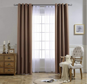Brown Cotton Polyester Living Room and Bedroom Curtains - Hansel & Gretel Home Decor