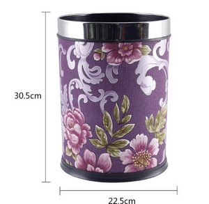Nordic Trash Can Purple Floral