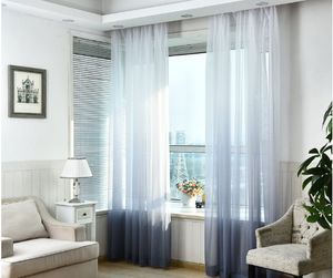 Gray Sheer Polyester Living Room and Bedroom Curtains - Hansel & Gretel Home Decor