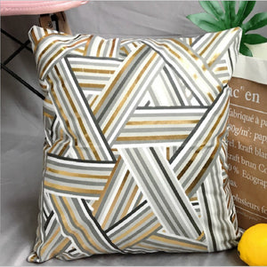 Stylish Gray and Gold Decorative Pillow Case