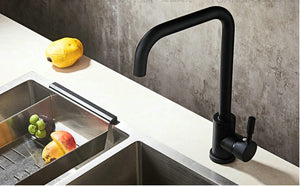 Stainless Steel Black Kitchen Faucet 360 Degree Rotating
