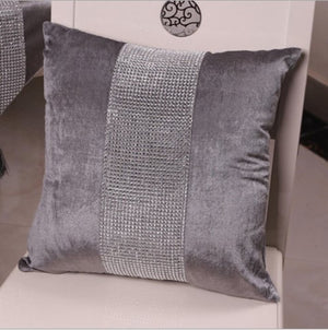 Diamond Fabric Gray Decorative Pillow Case