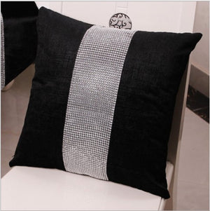 Diamond Fabric Black Decorative Pillow Case