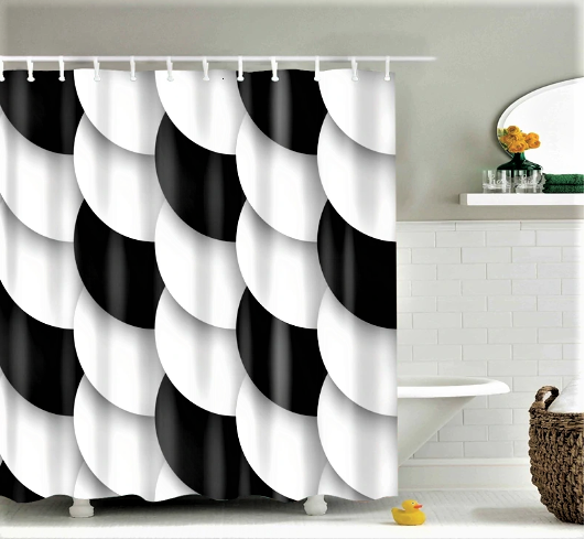 Creative Pattern Scale Bathroom Curtains