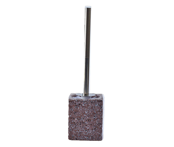Modern Toilet Brush and Holder Red Marble Pattern
