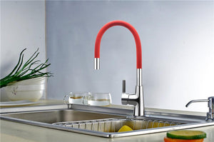 Brass Polished Red Kitchen Faucet Rotatable - Hansel & Gretel Home Decor