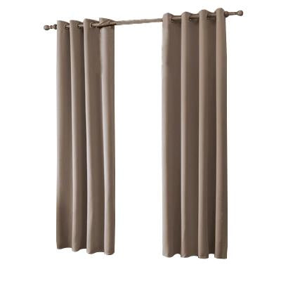 Brown Cotton Polyester Living Room and Bedroom Curtains