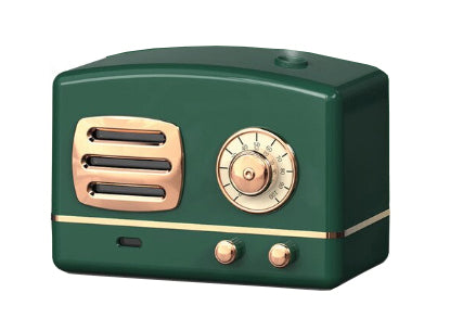 Green Retro Radio Humidifier and Electric Scent Distributor