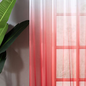 Red Sheer Polyester Living Room and Bedroom Curtains