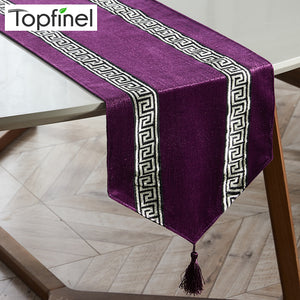 Modern Purple Striped Geometric Luxury Cloth Table Runners