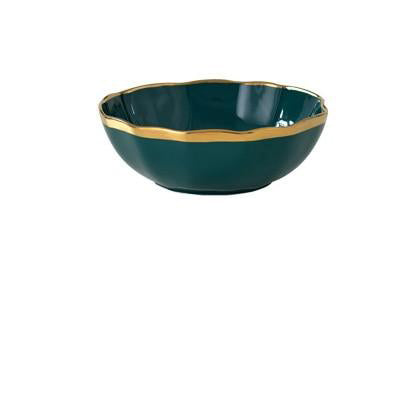 Nordic Royal Green Gold Dinner Plate Ceramic