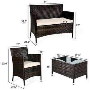 Brown Modern Ergonomic Garden Furniture Set