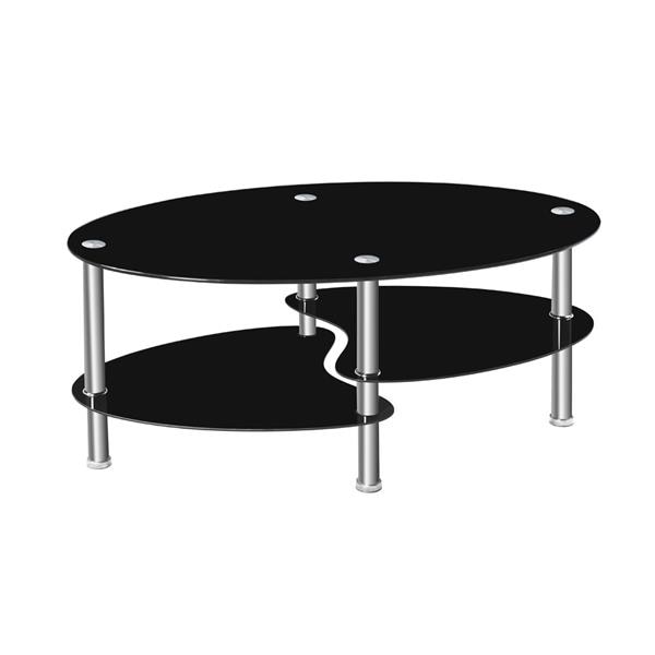Black/Clear Modern Multi-Layered Coffee Table