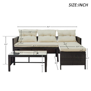 Black Modern 8-in-1 Rattan Garden Furniture Set