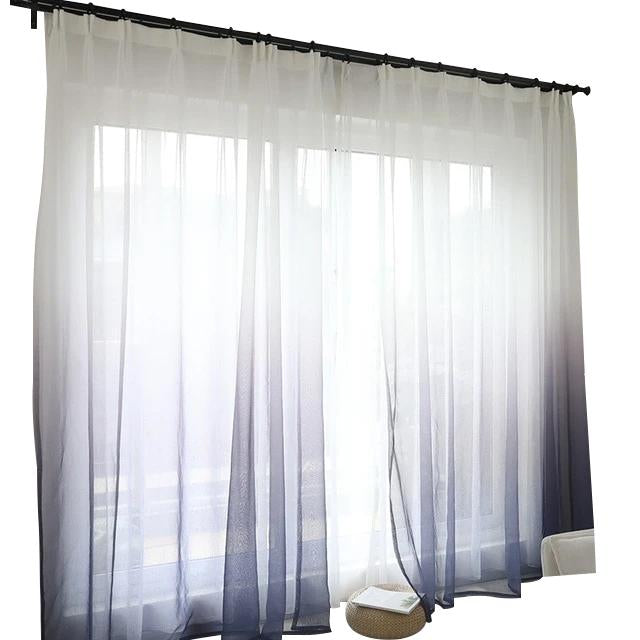 Purple Sheer Polyester Living Room and Bedroom Curtains