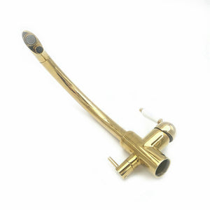 Solid Brass Polished Gold Kitchen Faucet Swivel Spout - Hansel & Gretel Home Decor
