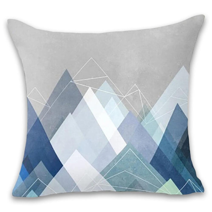 Trendy Shades of Blue and Gray Decorative Pillow Case