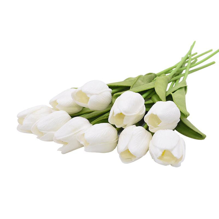 White Artificial Flowers Tulip Bouquet
