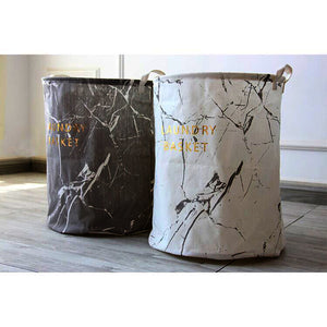 Modern Canvas White Laundry Basket - Hansel & Gretel Home Decor