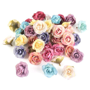 Pink Artificial Flowers Rose Head