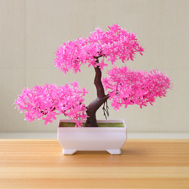 Pink Artificial Bonsai Plant - Hansel & Gretel Home Decor