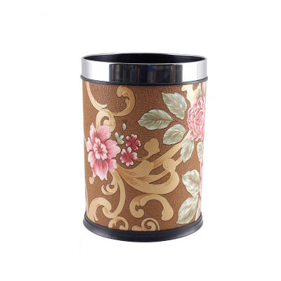 Nordic Trash Can Brown Floral