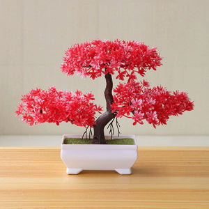 Red Artificial Bonsai Plant - Hansel & Gretel Home Decor