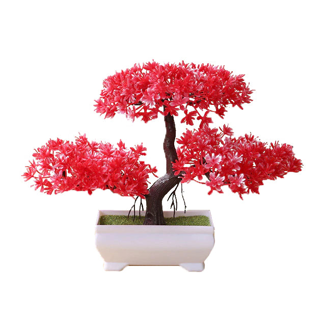 Red Artificial Bonsai Plant