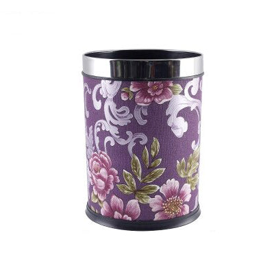 Nordic Trash Can Purple Floral
