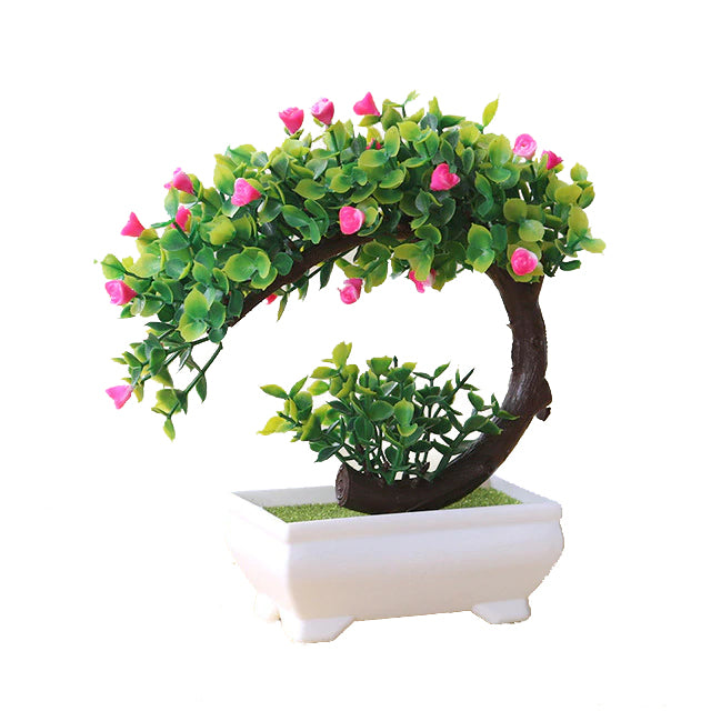 Pink and Green Artificial Bonsai Plant