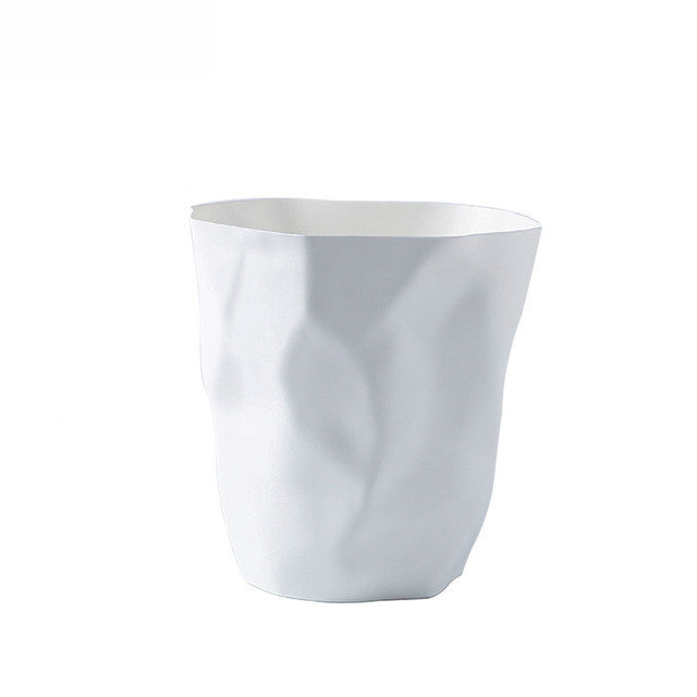 Nordic Small Pleated Trash Can White