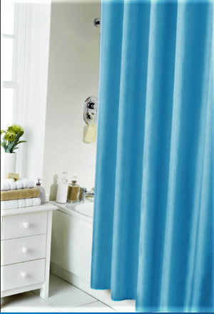 Blue  Polyester Bathroom Curtains
