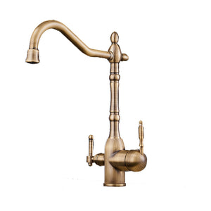 Solid Brass Gold Kitchen Faucet Rotating and Water Purifying - Hansel & Gretel Home Decor