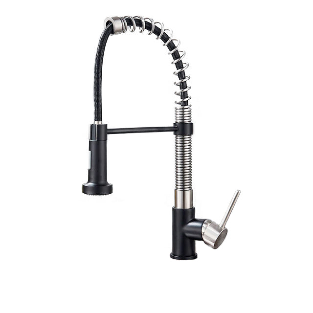 Black and Nickel Pull Down Kitchen  Faucet 360 Rotating