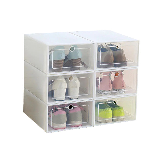 Rectangular White Drawer Shoe Organizer Box