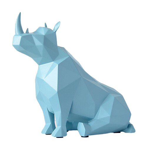 Decorative Ornamental Blue Rhino Figurine Accessories - Hansel & Gretel Home Decor