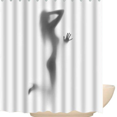 Creative Pattern Lady Shadow 2 Bathroom Curtains