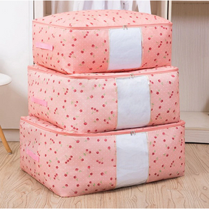 Square Pink Cherry Storage Bag - Hansel & Gretel Home Decor