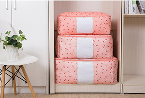 Square Pink Cherry Storage Bag - Hansel & Gretel Home Decor
