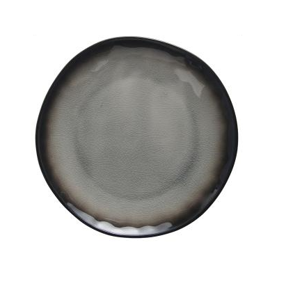 Modern Black and Gray Ceramic Dinner Plate