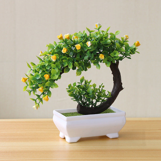 Yellow and Green Artificial Bonsai Plant - Hansel & Gretel Home Decor